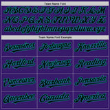 Custom Purple Black-Teal Bomber Full-Snap Varsity Letterman Hoodie Jacket