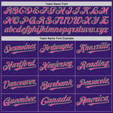 Custom Purple Pink-Kelly Green Bomber Full-Snap Varsity Letterman Hoodie Jacket