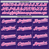 Custom Purple Pink-White Bomber Full-Snap Varsity Letterman Hoodie Jacket