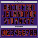 Custom Purple Black Cream-Orange Bomber Full-Snap Varsity Letterman Two Tone Hoodie Jacket