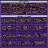 Custom Purple Black Cream-Old Gold Bomber Full-Snap Varsity Letterman Two Tone Hoodie Jacket