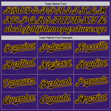 Custom Purple Black-Gold Bomber Full-Snap Varsity Letterman Two Tone Hoodie Jacket