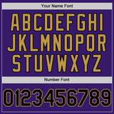Custom Purple Black-Old Gold Bomber Full-Snap Varsity Letterman Two Tone Hoodie Jacket