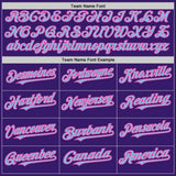 Custom Purple Light Blue Black-Pink Bomber Full-Snap Varsity Letterman Two Tone Hoodie Jacket