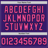Custom Purple Pink Light Blue-Black Bomber Full-Snap Varsity Letterman Two Tone Hoodie Jacket