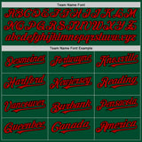 Custom Kelly Green Red-Black Bomber Full-Snap Varsity Letterman Hoodie Jacket