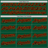 Custom Kelly Green Black-Orange Bomber Full-Snap Varsity Letterman Hoodie Jacket