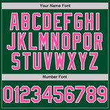 Custom Kelly Green Pink-White Bomber Full-Snap Varsity Letterman Hoodie Jacket