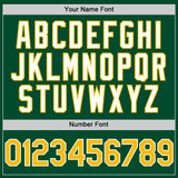 Custom Kelly Green Gold-White Bomber Full-Snap Varsity Letterman Hoodie Jacket