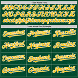 Custom Kelly Green Gold-White Bomber Full-Snap Varsity Letterman Two Tone Hoodie Jacket