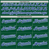Custom Kelly Green Royal-White Bomber Full-Snap Varsity Letterman Two Tone Hoodie Jacket