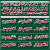 Custom Kelly Green Crimson-White Bomber Full-Snap Varsity Letterman Two Tone Hoodie Jacket