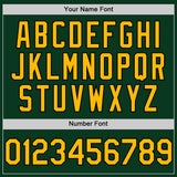 Custom Green Gold-Black Bomber Full-Snap Varsity Letterman Hoodie Jacket