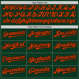 Custom Green Orange-Black Bomber Full-Snap Varsity Letterman Hoodie Jacket