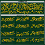 Custom Green Gold Bomber Full-Snap Varsity Letterman Hoodie Jacket