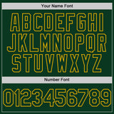 Custom Green Gold Bomber Full-Snap Varsity Letterman Hoodie Jacket