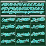 Custom Green Aqua-White Bomber Full-Snap Varsity Letterman Hoodie Jacket
