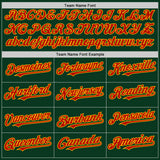 Custom Green Red-Gold Bomber Full-Snap Varsity Letterman Hoodie Jacket