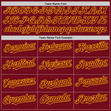 Custom Crimson Gold Bomber Full-Snap Varsity Letterman Hoodie Jacket