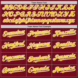 Custom Crimson Gold-White Bomber Full-Snap Varsity Letterman Hoodie Jacket