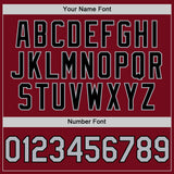 Custom Crimson Gray-Black Bomber Full-Snap Varsity Letterman Two Tone Hoodie Jacket