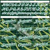 Custom Kelly Green White Largemouth Bass Fish Fishing 3D Bomber Full-Snap Varsity Letterman Hoodie Jacket