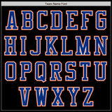 Custom Black Royal-Orange Bomber Varsity Letterman Zipper Jacket