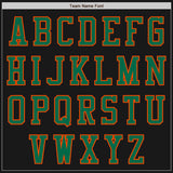 Custom Black Orange-Kelly Green Bomber Varsity Letterman Two Tone Zipper Jacket