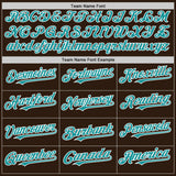 Custom Brown Teal-White Bomber Full-Snap Varsity Letterman Hoodie Jacket