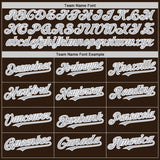 Custom Brown Gray-White Bomber Full-Snap Varsity Letterman Hoodie Jacket