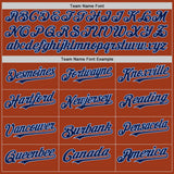Custom Texas Orange Navy-Light Blue Bomber Full-Snap Varsity Letterman Hoodie Jacket