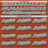 Custom Texas Orange Teal-White Bomber Full-Snap Varsity Letterman Two Tone Hoodie Jacket