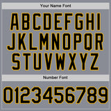 Custom Gray Black-Gold Bomber Full-Snap Varsity Letterman Hoodie Jacket