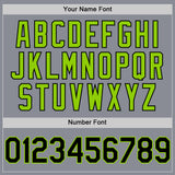 Custom Gray Black-Neon Green Bomber Full-Snap Varsity Letterman Hoodie Jacket