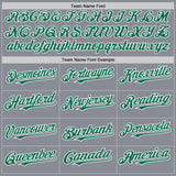 Custom Gray Kelly Green-White Bomber Full-Snap Varsity Letterman Hoodie Jacket