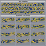 Custom Gray Royal-Yellow Bomber Full-Snap Varsity Letterman Hoodie Jacket