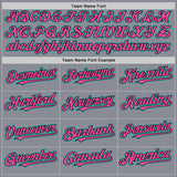 Custom Gray Pink Black-Aqua Bomber Full-Snap Varsity Letterman Two Tone Hoodie Jacket