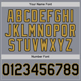 Custom Gray Black-Old Gold Bomber Full-Snap Varsity Letterman Two Tone Hoodie Jacket