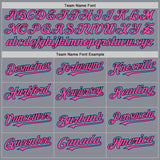 Custom Gray Sky Blue Black-Pink Bomber Full-Snap Varsity Letterman Two Tone Hoodie Jacket