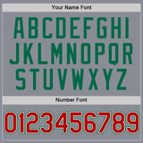 Custom Gray Red-Kelly Green Bomber Full-Snap Varsity Letterman Two Tone Hoodie Jacket