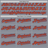 Custom Gray Orange-Royal Bomber Full-Snap Varsity Letterman Two Tone Hoodie Jacket