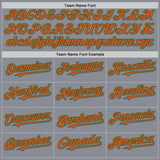 Custom Gray Orange-Kelly Green Bomber Full-Snap Varsity Letterman Two Tone Hoodie Jacket