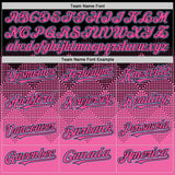 Custom Black Pink-Light Blue Gradient Square Shape 3D Pattern Design Bomber Full-Snap Varsity Letterman Hoodie Jacket