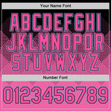 Custom Black Pink-Light Blue Gradient Square Shape 3D Pattern Design Bomber Full-Snap Varsity Letterman Hoodie Jacket