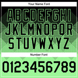 Custom Black Pea Green-White Gradient Square Shape 3D Pattern Design Bomber Full-Snap Varsity Letterman Hoodie Jacket