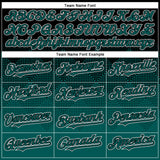 Custom Black Midnight Green-White Gradient Square Shape 3D Pattern Design Bomber Full-Snap Varsity Letterman Hoodie Jacket