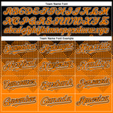 Custom Black Bay Orange-White Gradient Square Shape 3D Pattern Design Bomber Full-Snap Varsity Letterman Hoodie Jacket