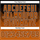 Custom Black Texas Orange-White Gradient Square Shape 3D Pattern Design Bomber Full-Snap Varsity Letterman Hoodie Jacket