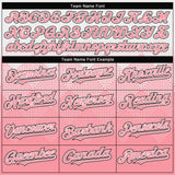Custom White Medium Pink-Black Gradient Square Shape 3D Pattern Design Bomber Full-Snap Varsity Letterman Hoodie Jacket