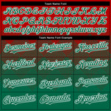 Custom Red Kelly Green-White Gradient Square Shape 3D Pattern Design Bomber Full-Snap Varsity Letterman Hoodie Jacket